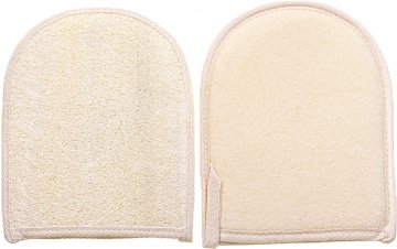 Loofah Mitt for Bath & Shower front and back view