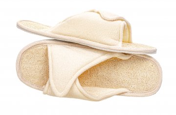 Loofah Bath & Spa Slippers - Velcro adjustable